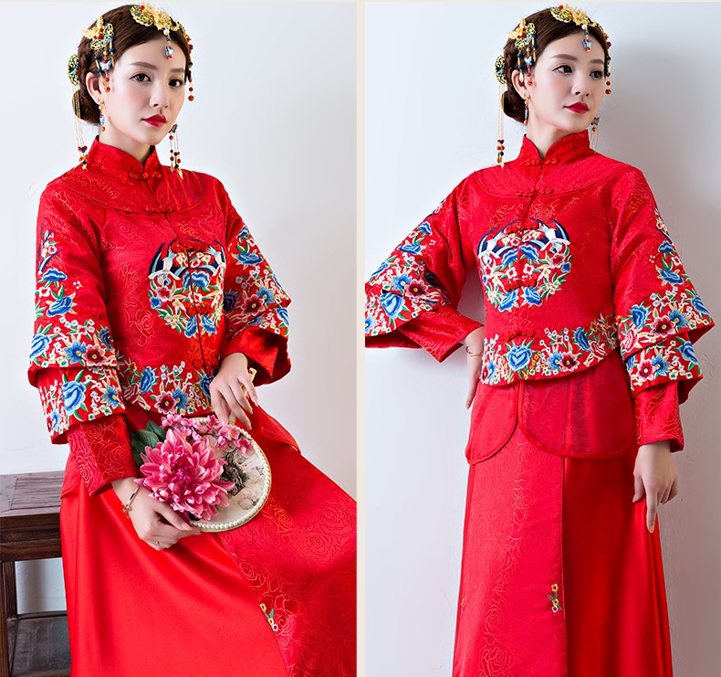 古色古香中式禮服，家佳樂文學(xué)新娘結(jié)婚禮服