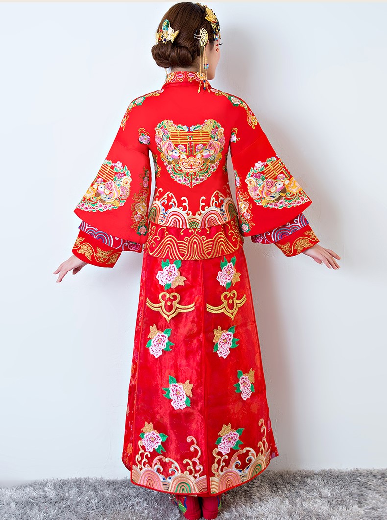 中國古典元素中式禮服，家佳樂文學(xué)新娘結(jié)婚禮服