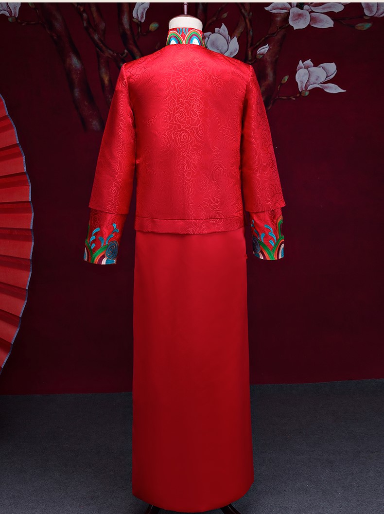 家佳樂(lè)文學(xué)男士中式禮服，家佳樂(lè)文學(xué)新郎結(jié)婚禮服