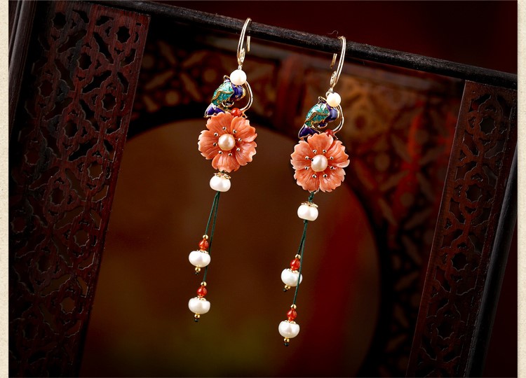 一生有你耳環(huán)，貝殼雕花首飾