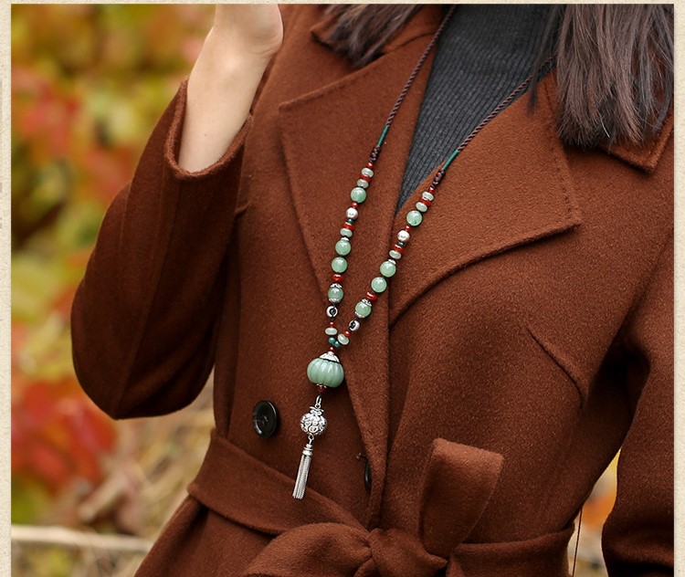 福運綿綿毛衣鏈，華美復古項鏈首飾