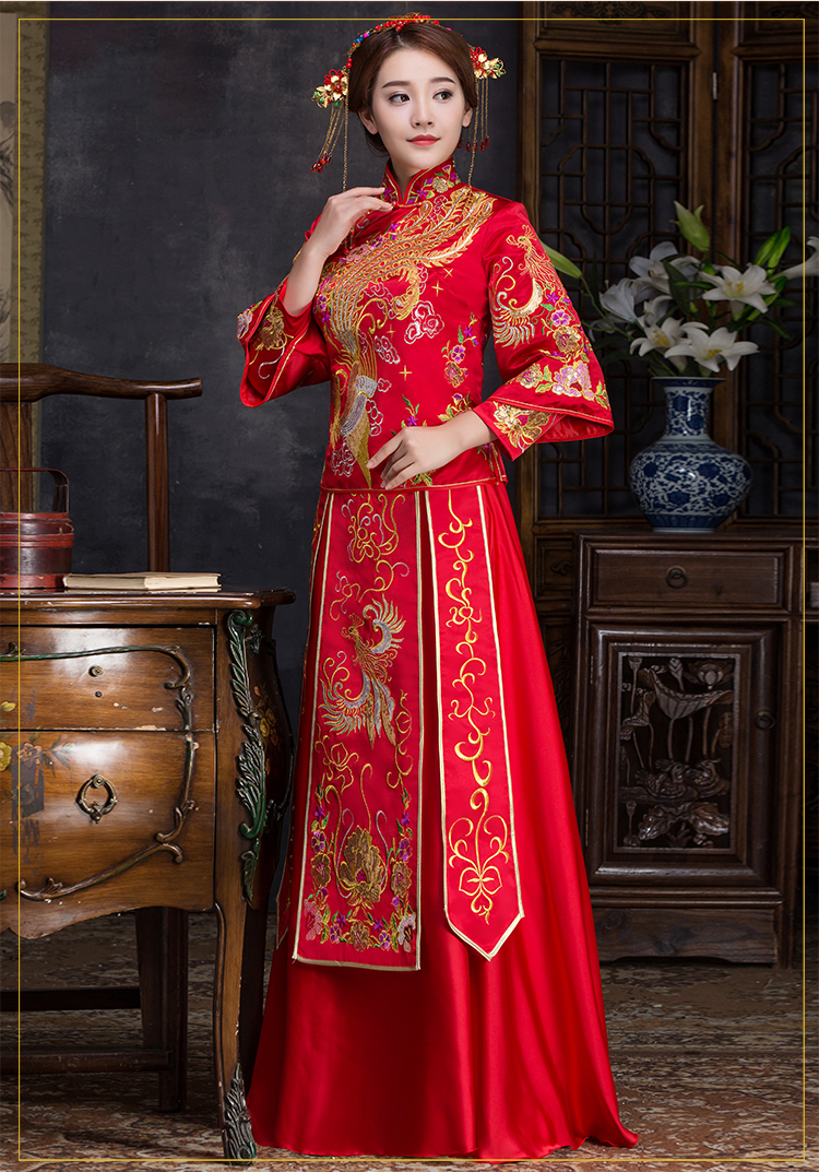 優(yōu)雅時尚中式禮服，復古家佳樂文學新娘禮服