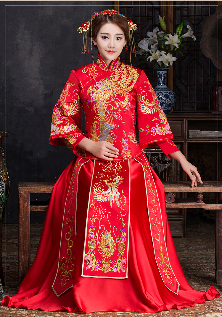 優(yōu)雅時尚中式禮服，復古家佳樂文學新娘禮服