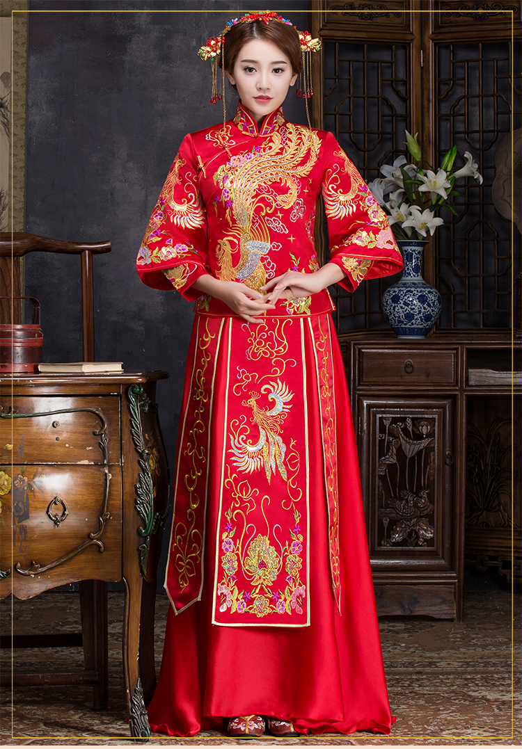 優(yōu)雅時尚中式禮服，復古家佳樂文學新娘禮服