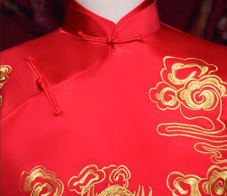金龍男士古裝中式禮服，復(fù)古家佳樂文學(xué)新郎禮服