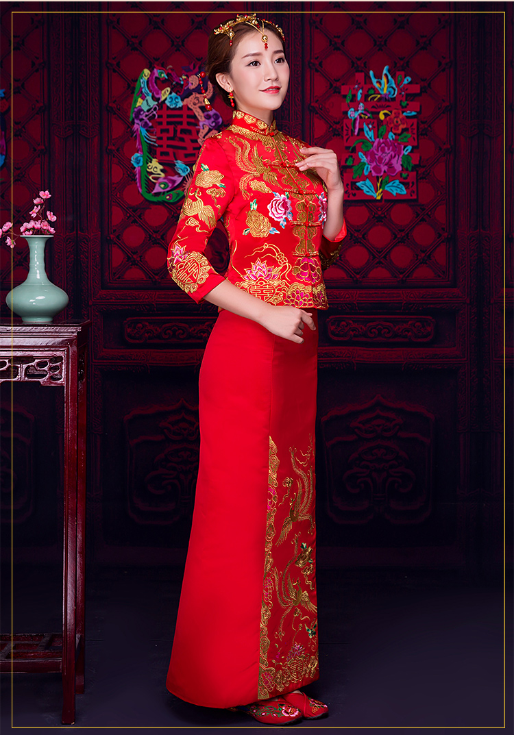 儒雅裙擺新娘禮服，魅力時尚中式禮服