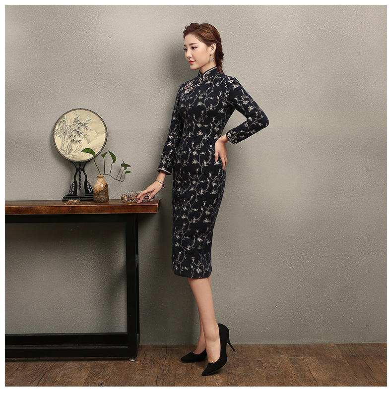 芊枝織花旗袍，復古民族風旗袍裙