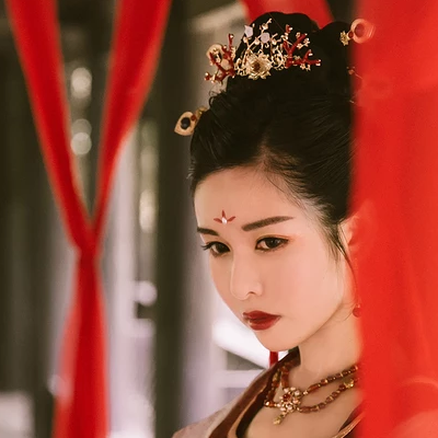 紅佛女子頭像，唯美古風(fēng)真人頭像