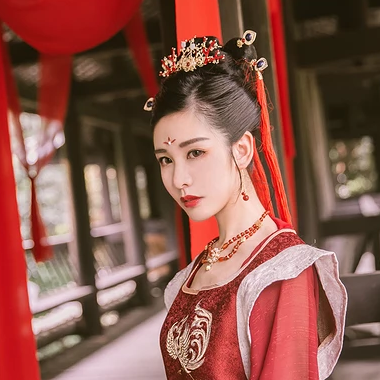 紅佛女子頭像，唯美古風(fēng)真人頭像