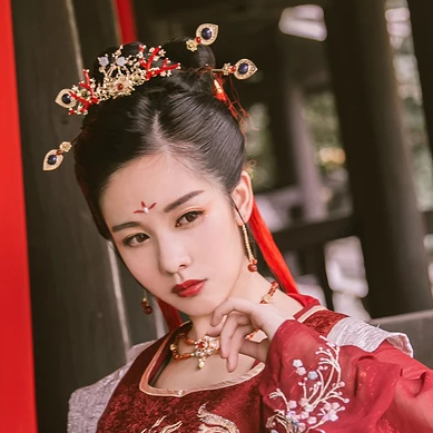 紅佛女子頭像，唯美古風(fēng)真人頭像