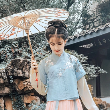 漢服帶傘女生頭像，唯美古風(fēng)真人頭像