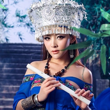 性感孔雀翎女生頭像，唯美古風真人頭像