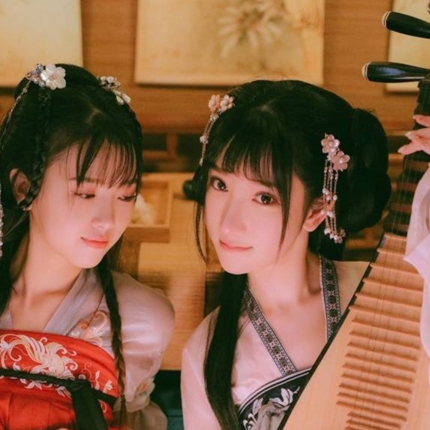 清新淡雅漢服閨蜜頭像，唯美古風(fēng)真人頭像