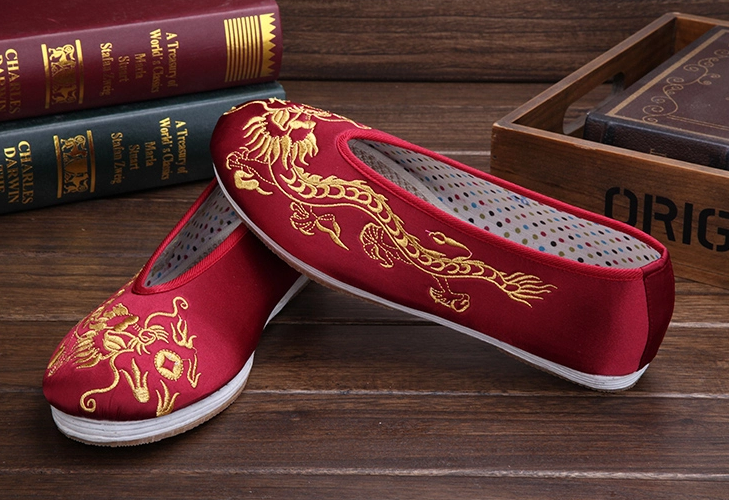 時尚家佳樂文學繡花鞋，男士手工千層底繡花鞋