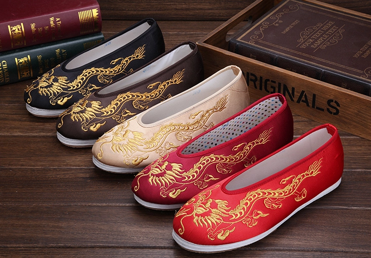 時尚家佳樂文學繡花鞋，男士手工千層底繡花鞋