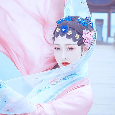 京劇花旦帶折扇女生頭像，唯美古風(fēng)真人頭像