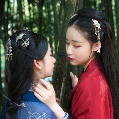 竹林閨蜜頭像，唯美古風真人頭像