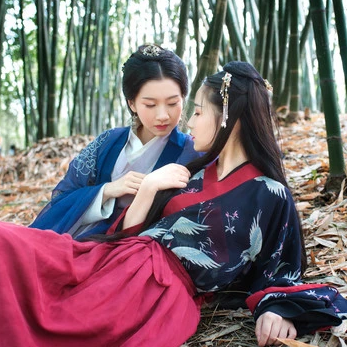 竹林閨蜜頭像，唯美古風真人頭像