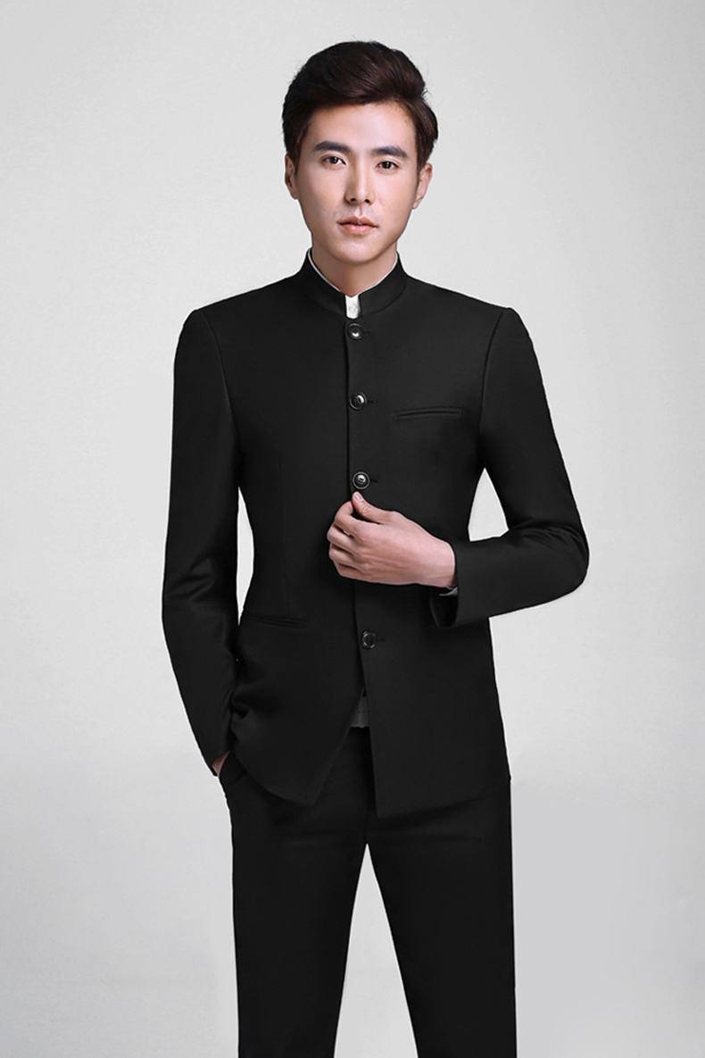 家佳樂文學(xué)立領(lǐng)男士簡(jiǎn)約修身中山裝