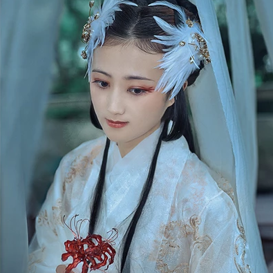 妖艷帶傘女子頭像，唯美古風(fēng)真人頭像