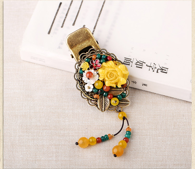 古風淑女鴨嘴夾黃色發(fā)夾頭飾