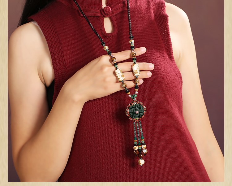 時尚家佳樂文學(xué)陶瓷流蘇毛衣鏈情愫項鏈