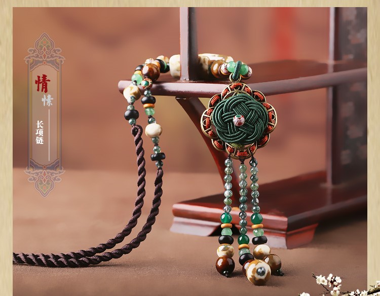 時尚家佳樂文學(xué)陶瓷流蘇毛衣鏈情愫項鏈