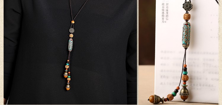復古文藝尼泊爾吊墜毛衣鏈項鏈