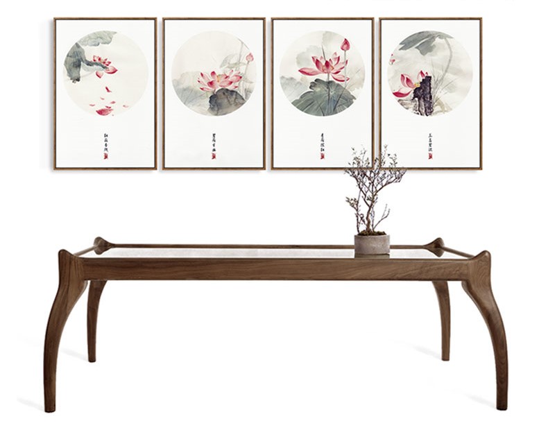 四款新中式禪意水墨畫(huà)，家佳樂(lè)文學(xué)客廳裝飾畫(huà)