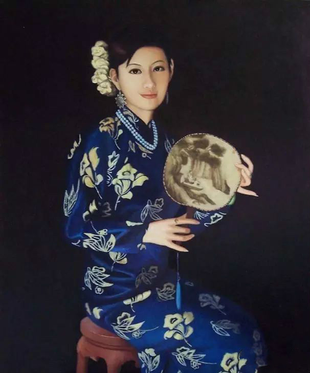 風(fēng)情萬種的油畫旗袍女子！