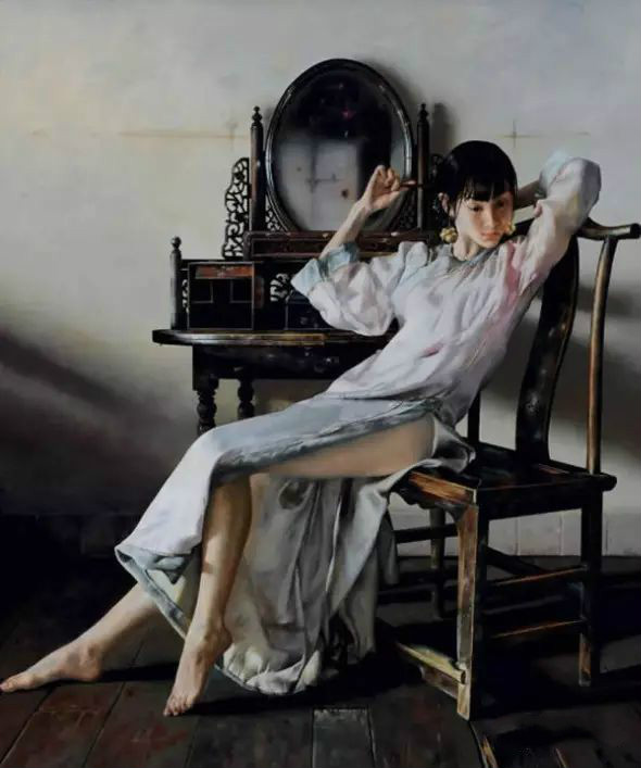 風(fēng)情萬種的油畫旗袍女子！
