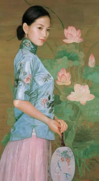 風(fēng)情萬種的油畫旗袍女子！