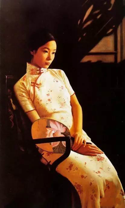 風(fēng)情萬種的油畫旗袍女子！