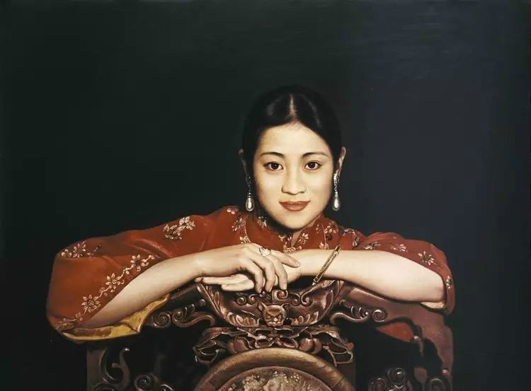 風(fēng)情萬(wàn)種的油畫(huà)旗袍女子！