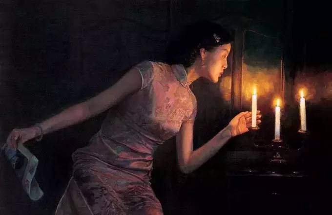 風情萬種的油畫旗袍女子！