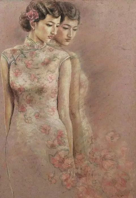 風情萬種的油畫旗袍女子！