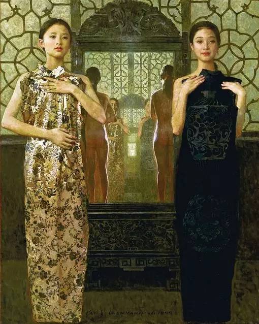 風情萬種的油畫旗袍女子！