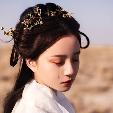 傷感流淚帶傘頭像，唯美古風(fēng)真人頭像