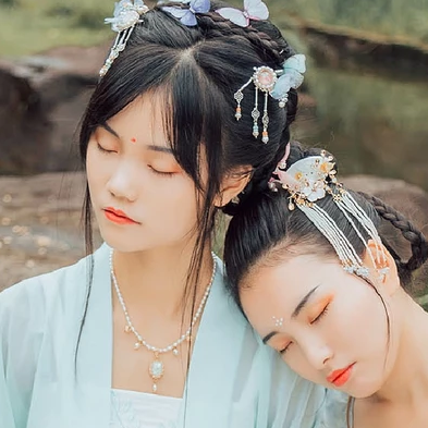并蒂閨蜜頭像，唯美古風(fēng)真人頭像
