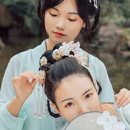 并蒂閨蜜頭像，唯美古風(fēng)真人頭像