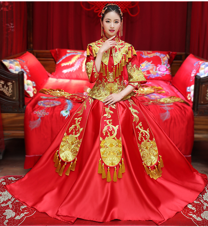 古韻悠揚秀禾服中式禮服，奢華精致新娘禮服