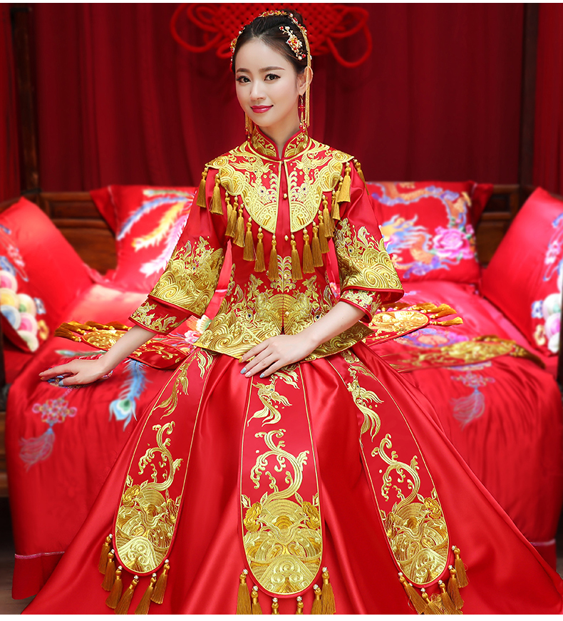 古韻悠揚秀禾服中式禮服，奢華精致新娘禮服