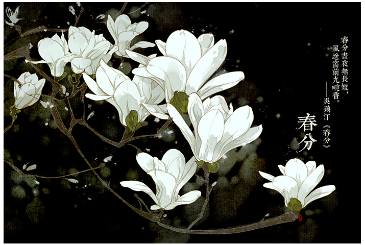 唯美的24節(jié)氣花卉插畫(huà)，品味古老的詩(shī)之清韻