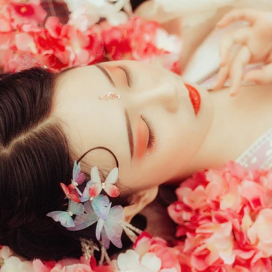 蝶蓮花女生頭像，唯美古風(fēng)真人頭像