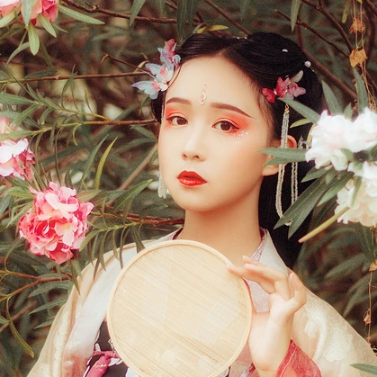 蝶蓮花女生頭像，唯美古風(fēng)真人頭像