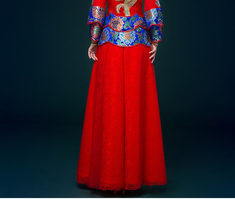 家佳樂文學中式禮服，鳳凰刺繡新娘結婚禮服