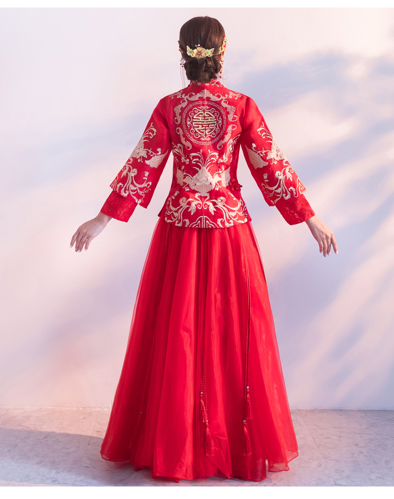 喜字中式禮服，唯美家佳樂文學新娘禮服