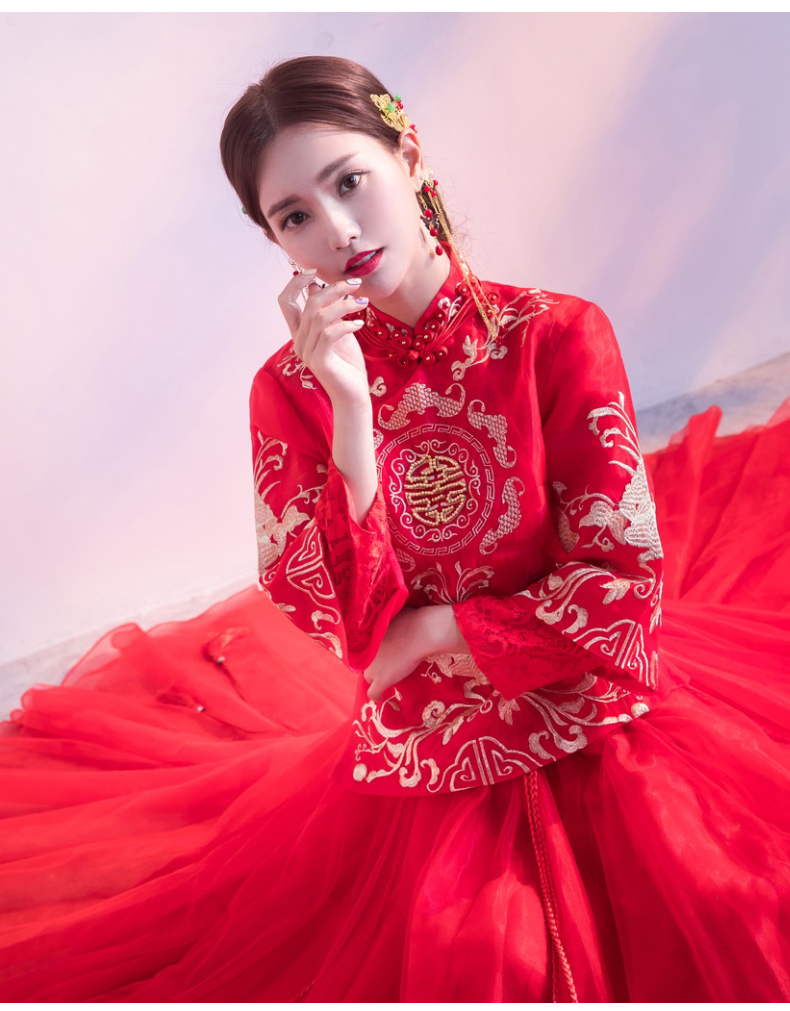 喜字中式禮服，唯美家佳樂文學新娘禮服