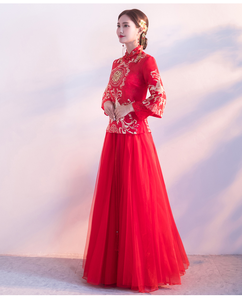 喜字中式禮服，唯美家佳樂文學新娘禮服