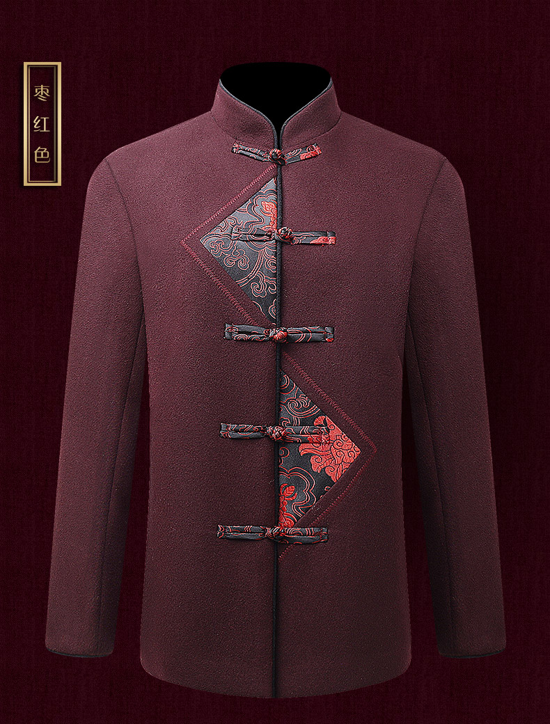 古典情侶羊毛妮唐裝，復(fù)古風(fēng)中式唐裝